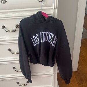 Hollister Black Los Angeles Cropped Hoodie